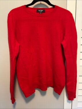 Lord & Taylor Bright Red cashmere Crewneck Sweater